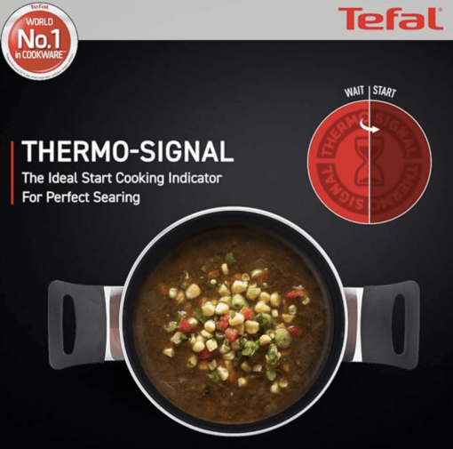 Tefal Day by Day Non Stick Stewpot, Smart Thermo Signal Temperature Indicator Technology, Titanium Coating, Black, DDST-20,Brown,Day by Day/DDST-20 - Image 3